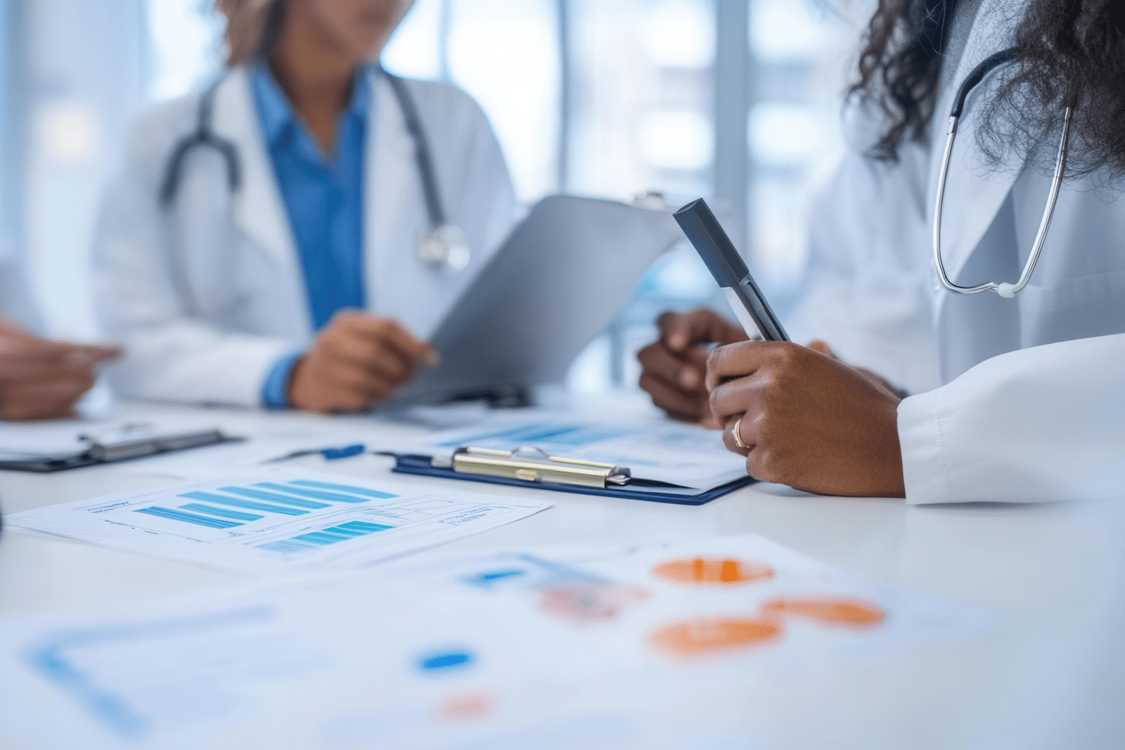CSL Seqirus employees meeting in a conference room