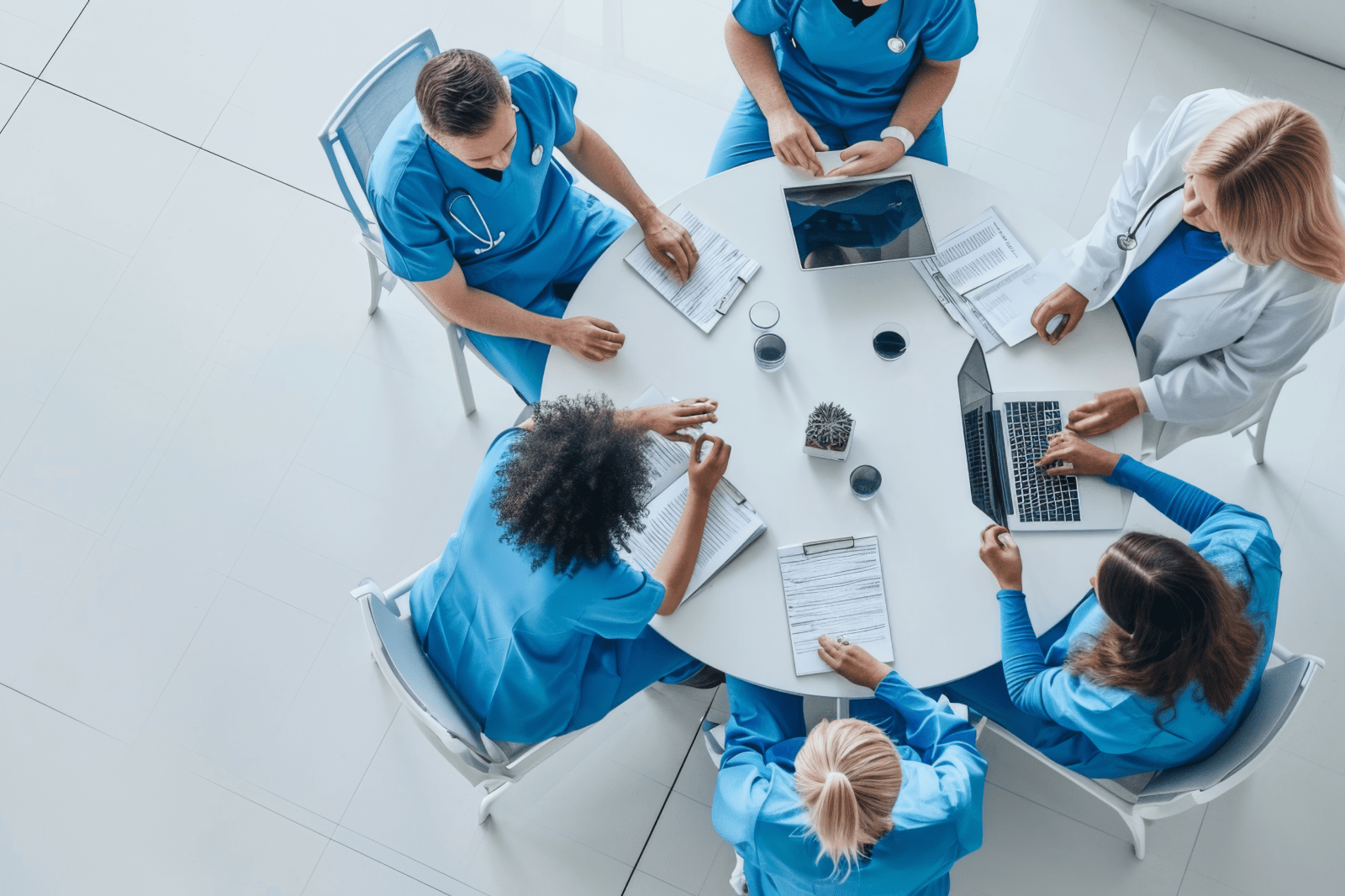 CSL Seqirus employees meeting in a conference room